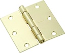 HINGE DOOR 3IN SQ CNR BRASS   