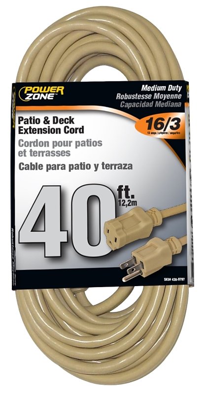 CORD EXT OUTDOOR 16/3 40FT BGE