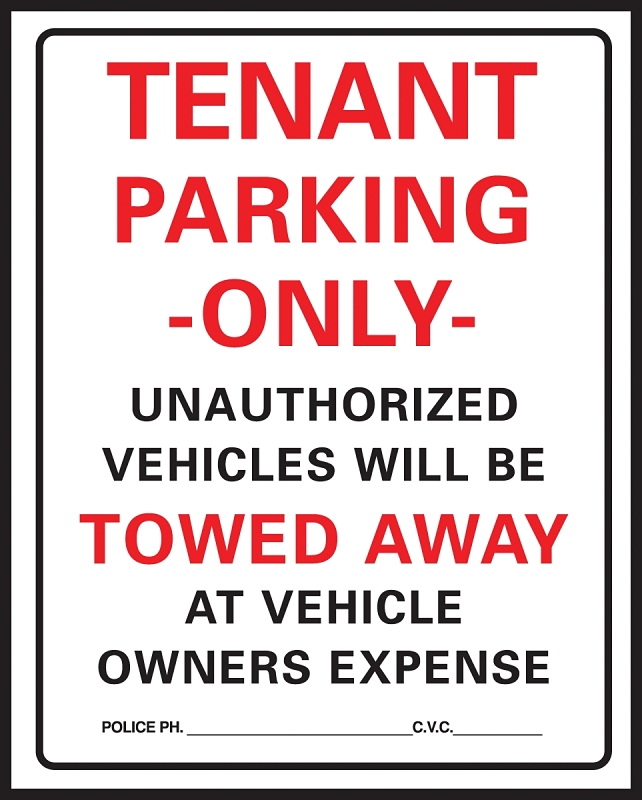 SIGN TENANT PARKING ONLY      