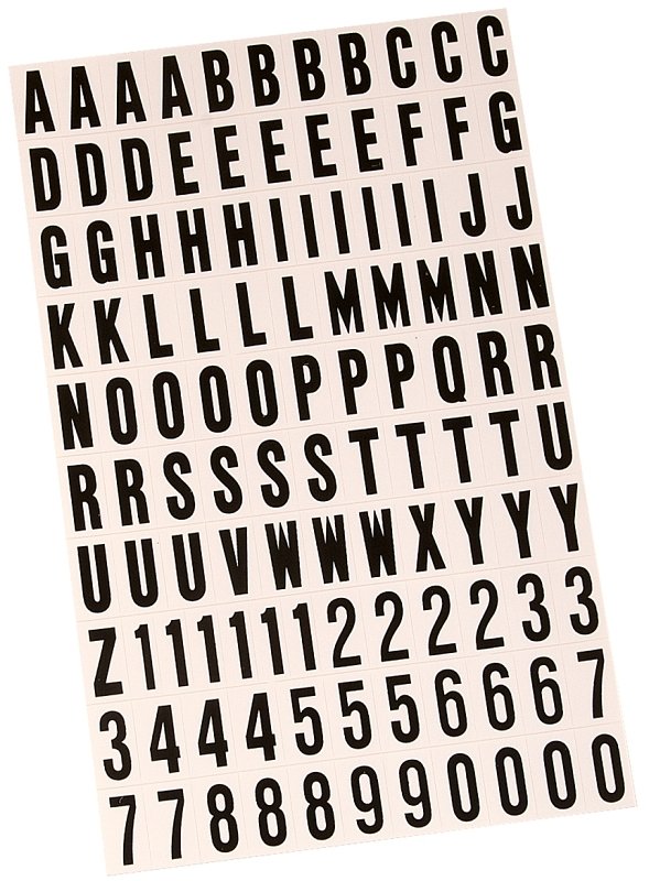 NUMBER/LETTER 1IN BLK/WHITE   