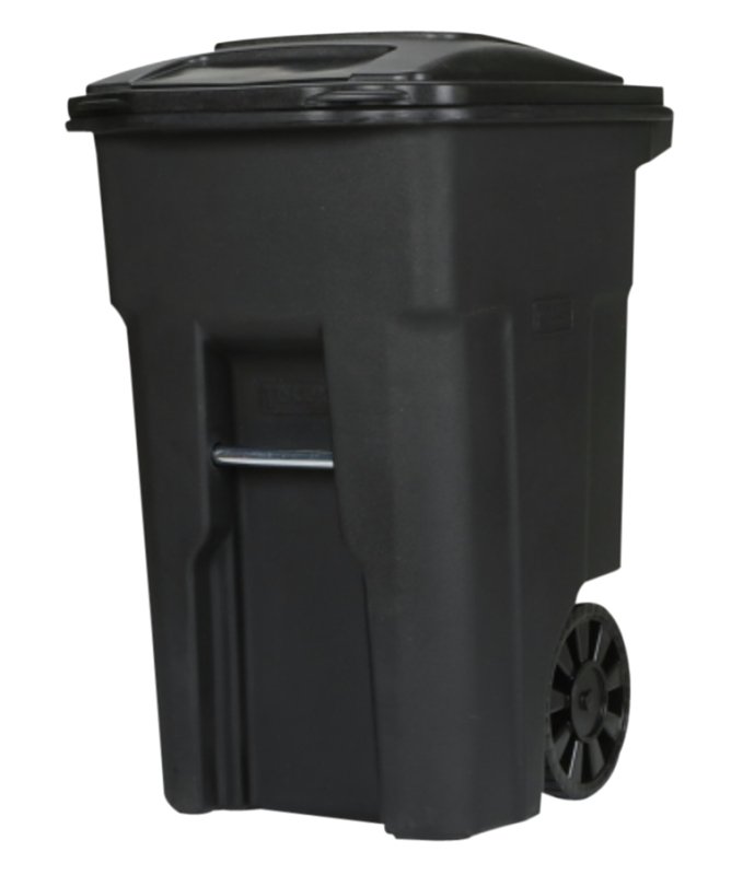 [1225580] CAN TRASH TWO WHEEL BLACK 48GA