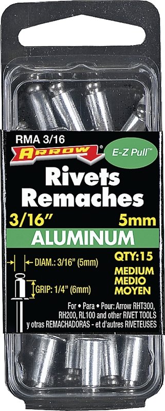 RIVET MEDIUM ALUM 3/16X1/4IN  