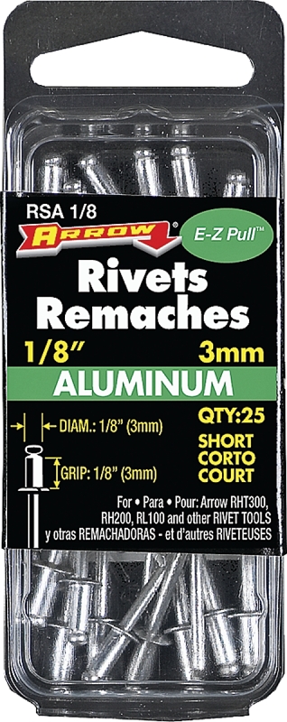 RIVET SHORT ALUM 1/8X1/8IN    