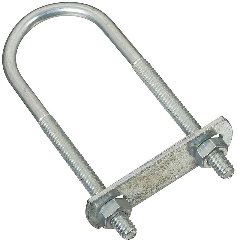 BOLT U W/NUT 1/4X1-3/8X4 ZN   
