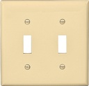 WALL PLATE 2 GANG TGL STD IVRY