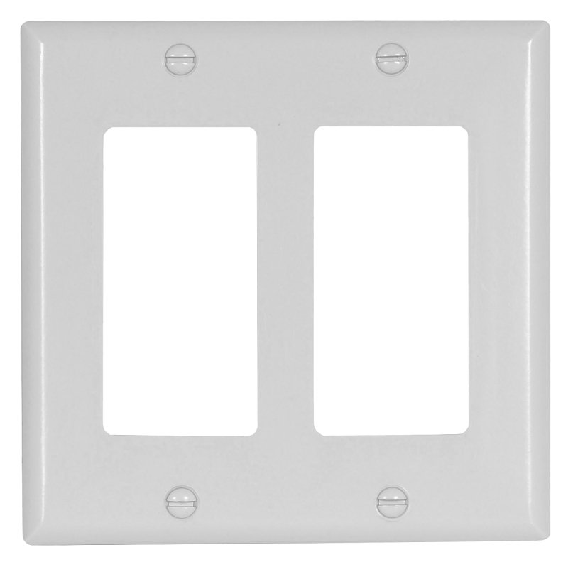 [6116388] WALL PLATE ROCKER 2GANG WHITE 