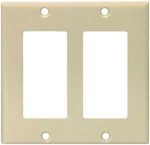WALL PLATE ROCKER 2GANG IVORY 