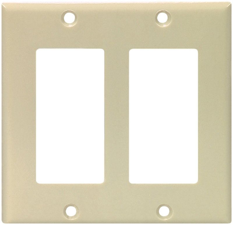 [6565352] WALL PLATE ROCKER 2GANG IVORY 