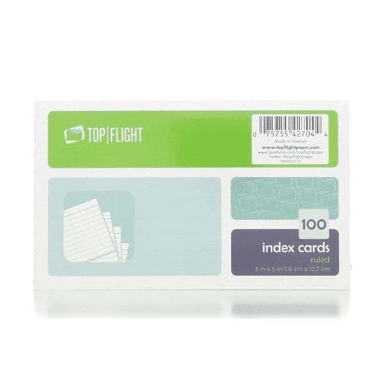 INDEX CARDS RULED 100CT 3X5IN 