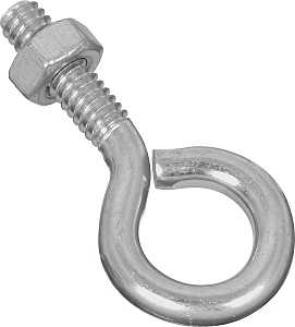 EYE BOLT W/NUT 1/4X2IN ZINC   