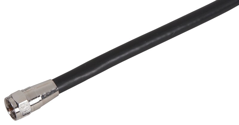 CABLE COAX RG6/F CONN 6FT BLK 