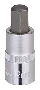 SOCKET HEX BIT 12MM 1/2DR MET 