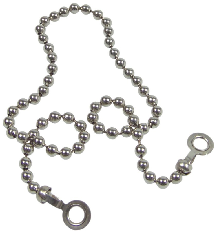 CHAIN BEADED 15IN STAINLESS   