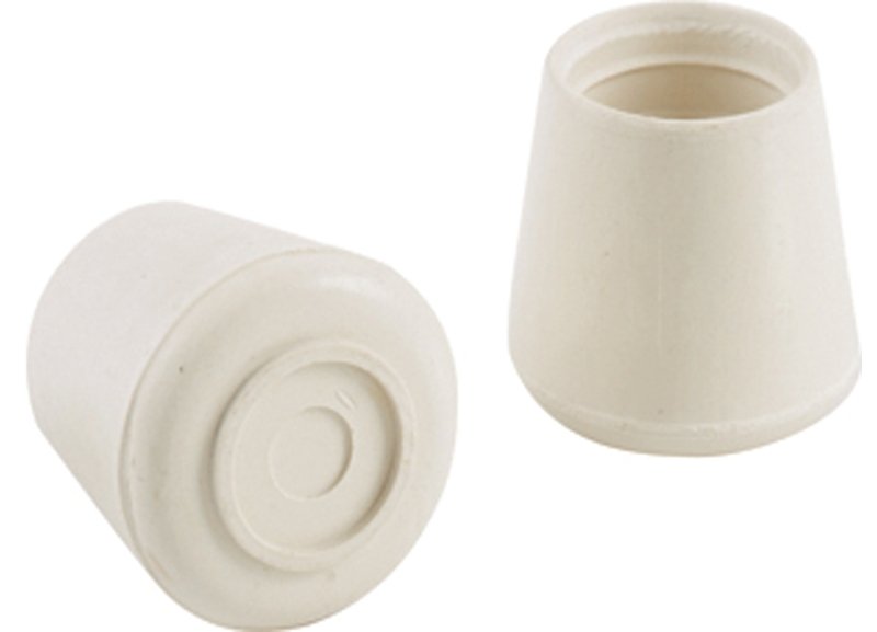 TIP LEG FURN 1-1/8IN WHT RUBB 