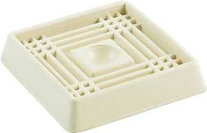 CASTER CUP SQ OFF-WHITE 2IN   