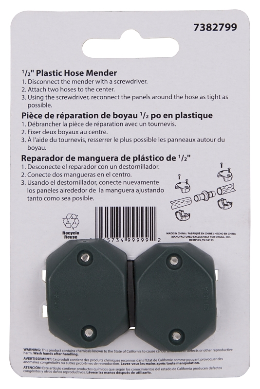 MENDER HOSE PLASTIC 1/2IN     