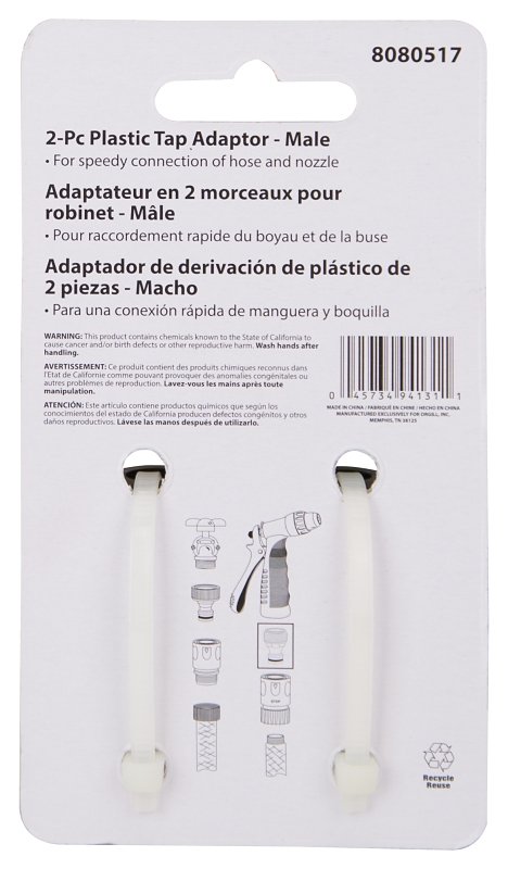 ADAPTER TAP PLSTC MALE 3/4IN  