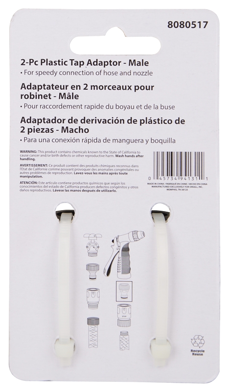 ADAPTER TAP PLSTC MALE 3/4IN  