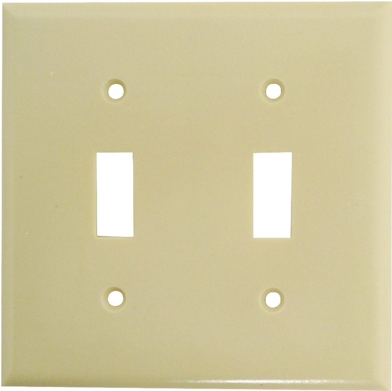 WALL PLATE TOGGLE 2GANG IVORY 