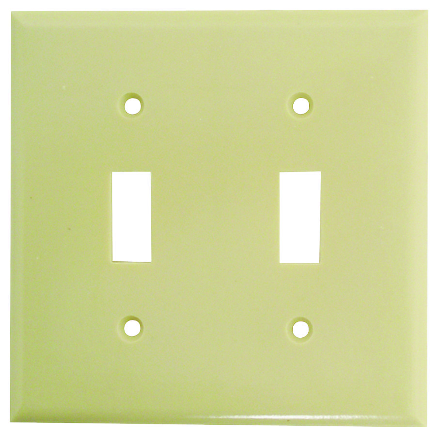 WALL PLATE TOGGLE 2GANG IVORY 