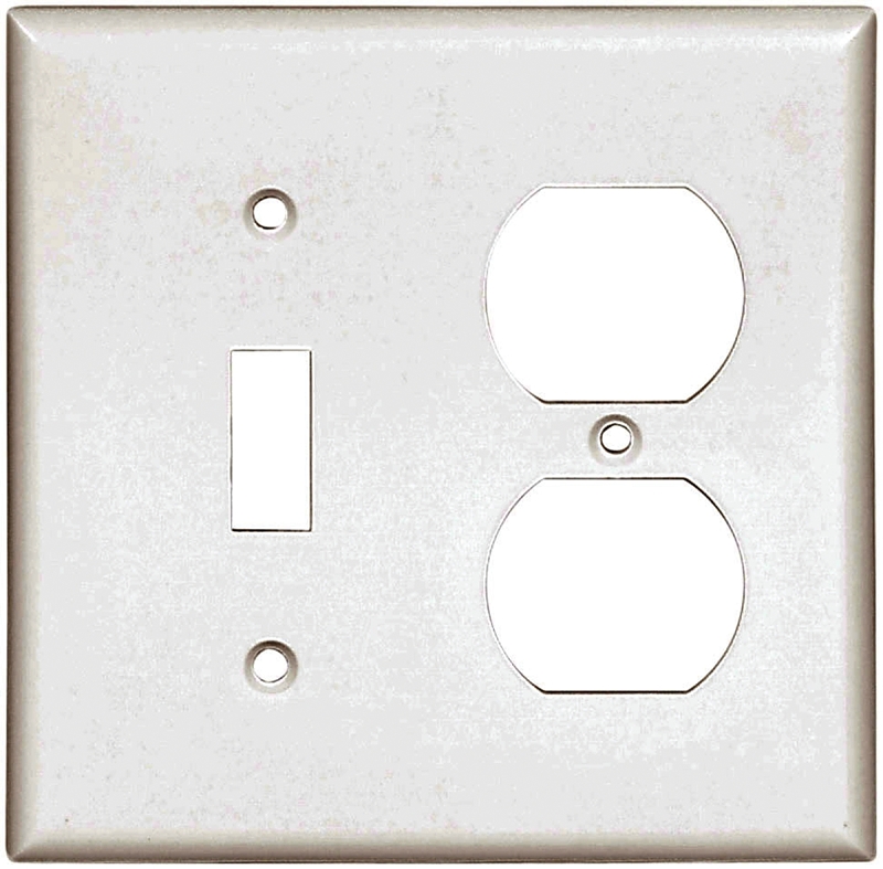 WALL PLATE 2G TGL/DUPL STD WHT