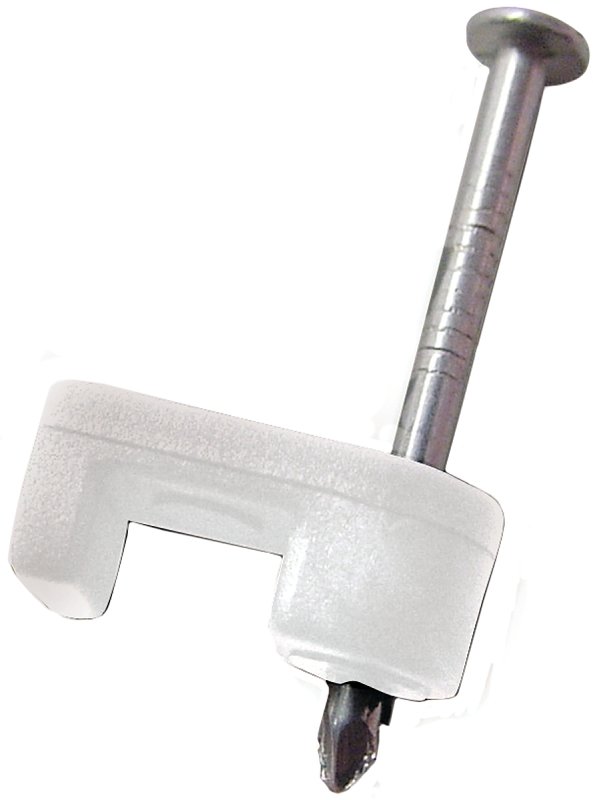 [6117352] STAPLE COAX PLASTIC WHT 3/16IN