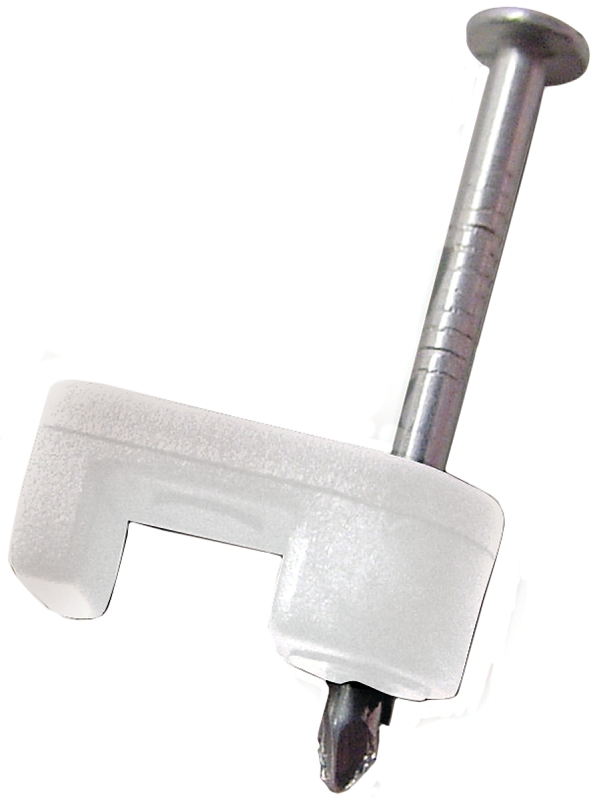 STAPLE COAX PLASTIC WHT 3/16IN