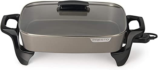 SKILLET ELE W/GLS LD 1500W16IN