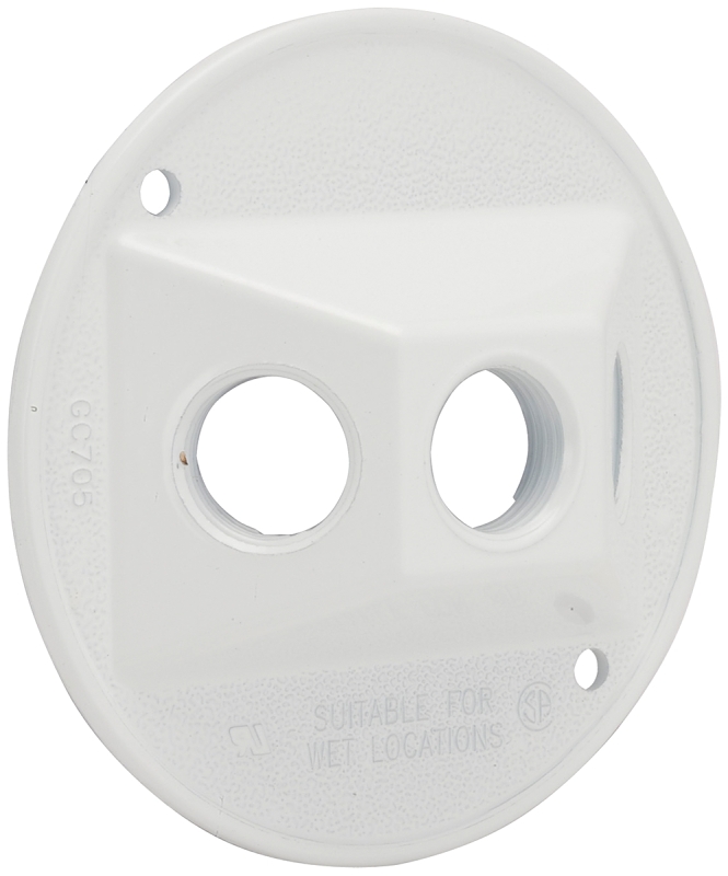 ROUND COVER OUTLET WHITE 4IN  
