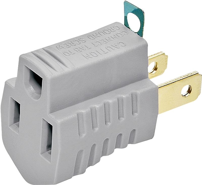 GRAY 2WIRE GROUNDING ADAPTER  