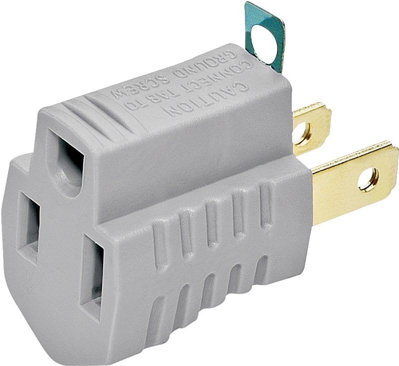 [4850210] GRAY 2WIRE GROUNDING ADAPTER  