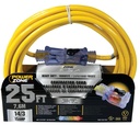 CORD EXT 14/3 SJTOW X 25FT YEL