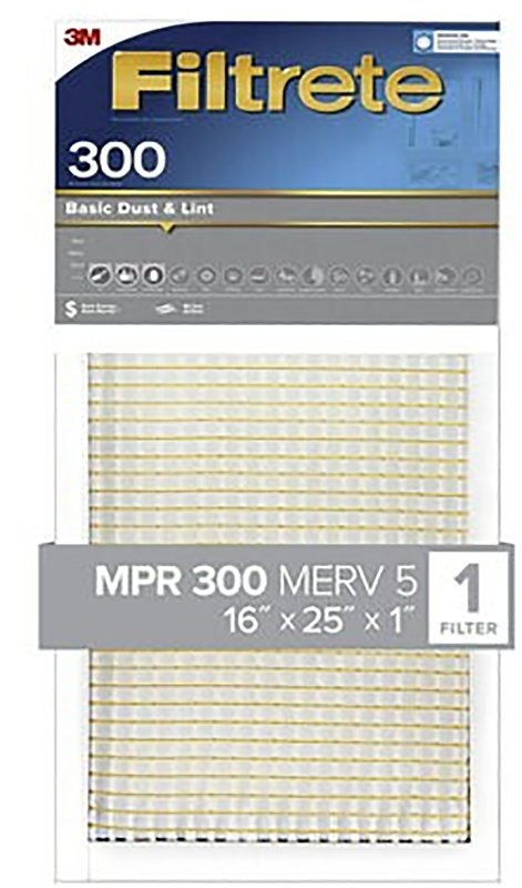 FILTER AIR DUST&LINT 16X25X1IN