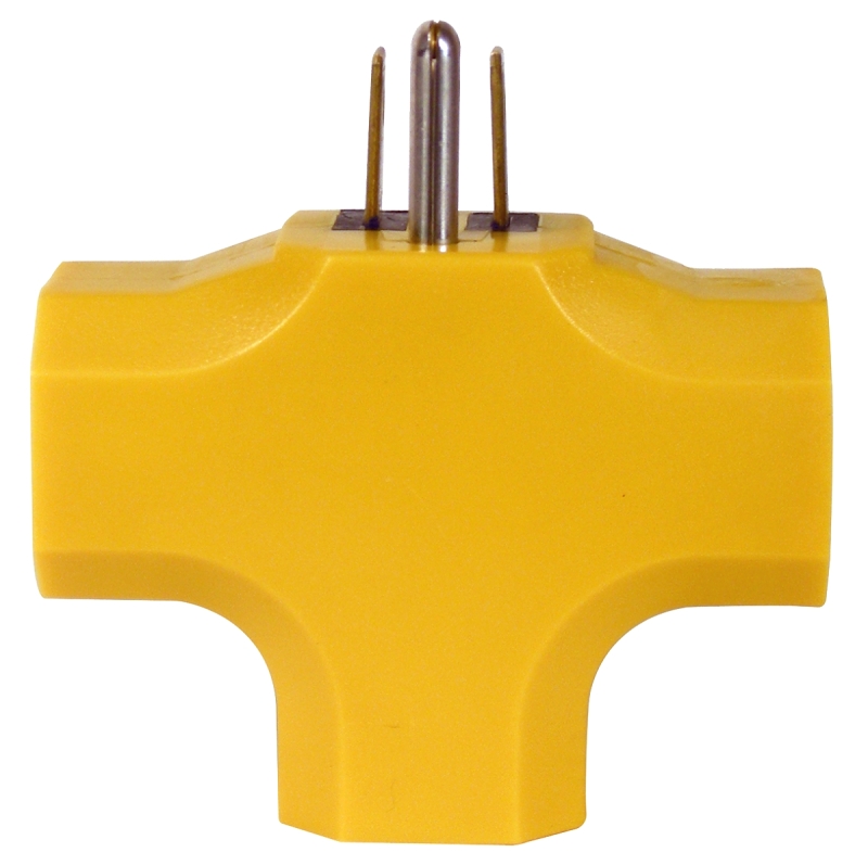 TAP 3 OUTLET GROUNDING YELLOW 