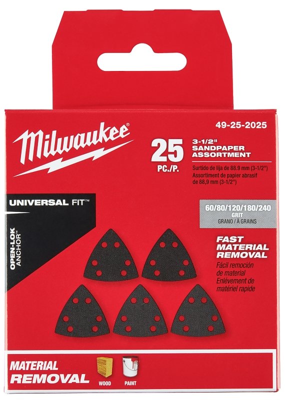 [7995665] SANDPAPER TRIANGLE VAR-P 25PC 