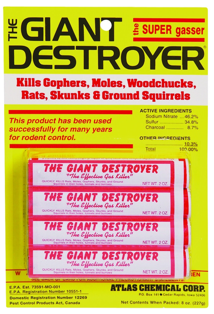 GASSER GIANT DSTRYR GOPHER 4PK