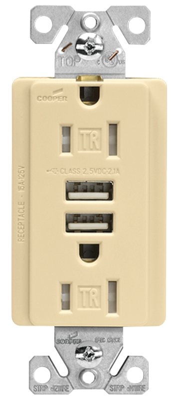 RECEPTACLE USB CHARGE IVORY   