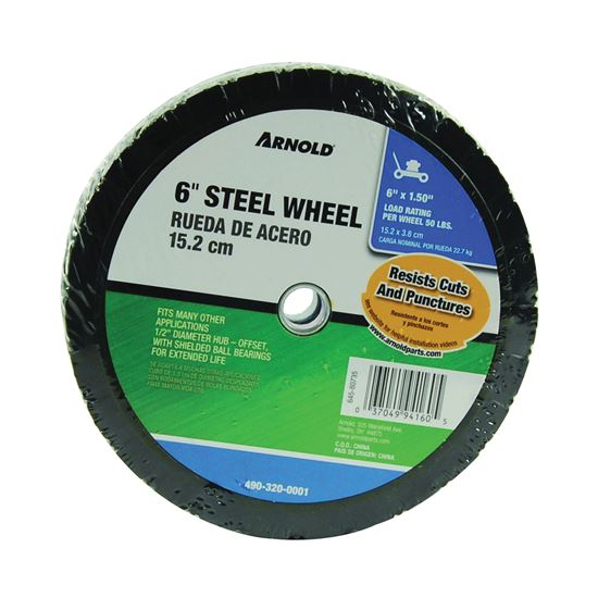 MOWER WHEEL STEEL HUB 6"X1.50"