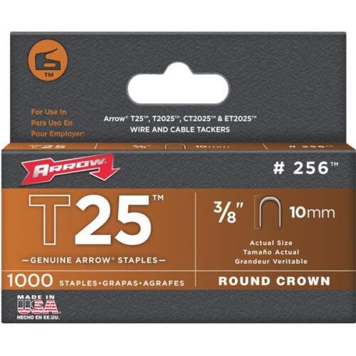 STAPLE RND F/T25 BX1100 3/8IN 