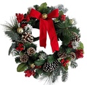 Traditional Holiday Wreath 22 Inch Diameter