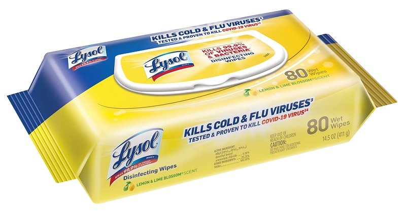 Lemon Scented Disinfectant Cleaning Wipes 80-Count