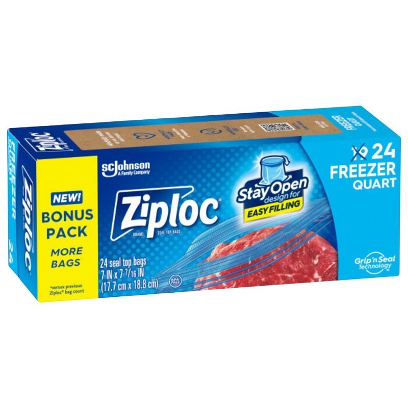BAG FREEZER ZIPLOC 1 QT       