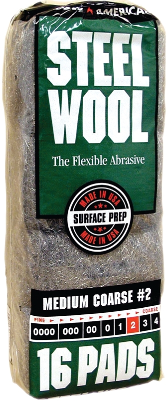 PAD STEEL WOOL 2 MEDIUM COARSE