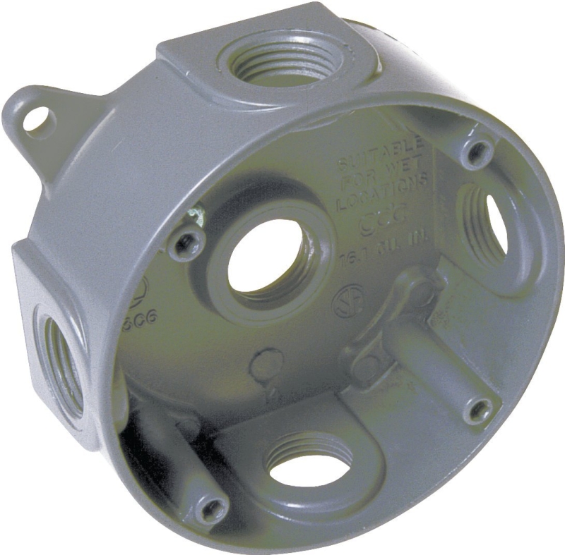 4IN RND ALUM GRAY SPLICE BOX  