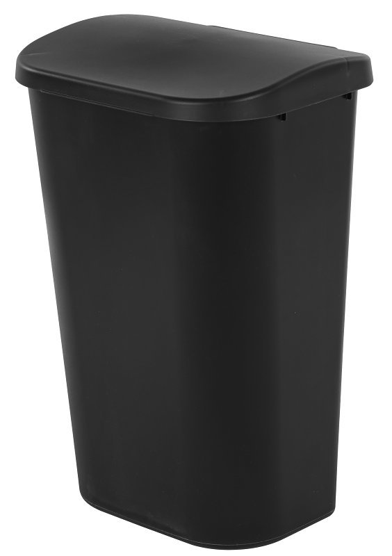 [7981756] Black Swing-Top Wastebasket 11 Gallon