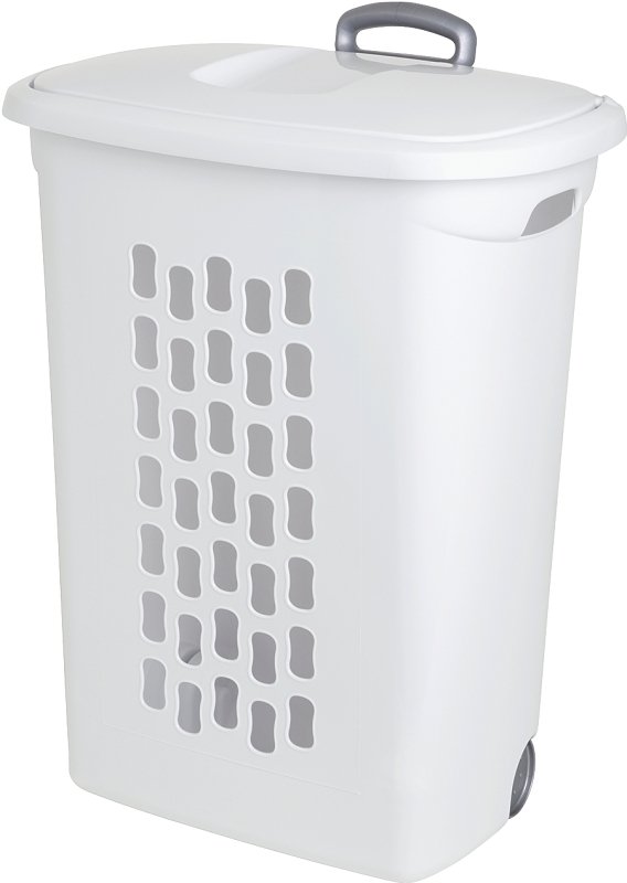 [4386967] HAMPER LAUNDRY WHEELED WHITE  