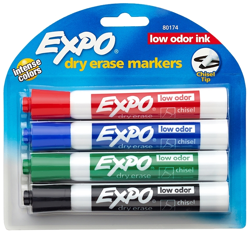 MARKER DRY ERASE CHISEL L-ODOR