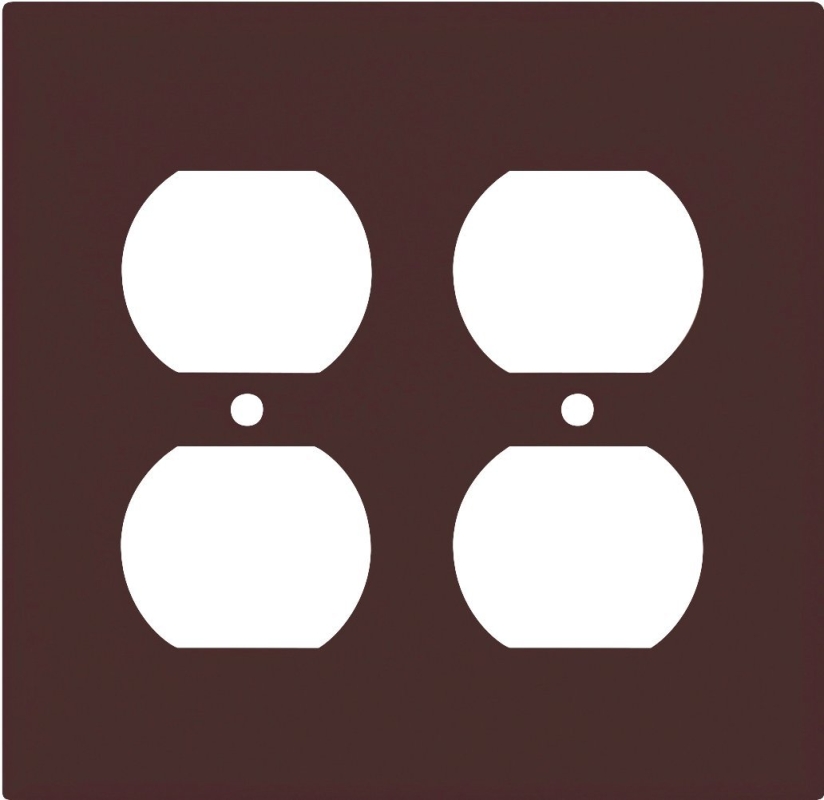 WALL PLATE 2GNG DPLX RECPT BRN