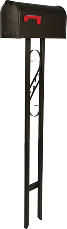 MAILBOX POST COMBO STEEL BLACK