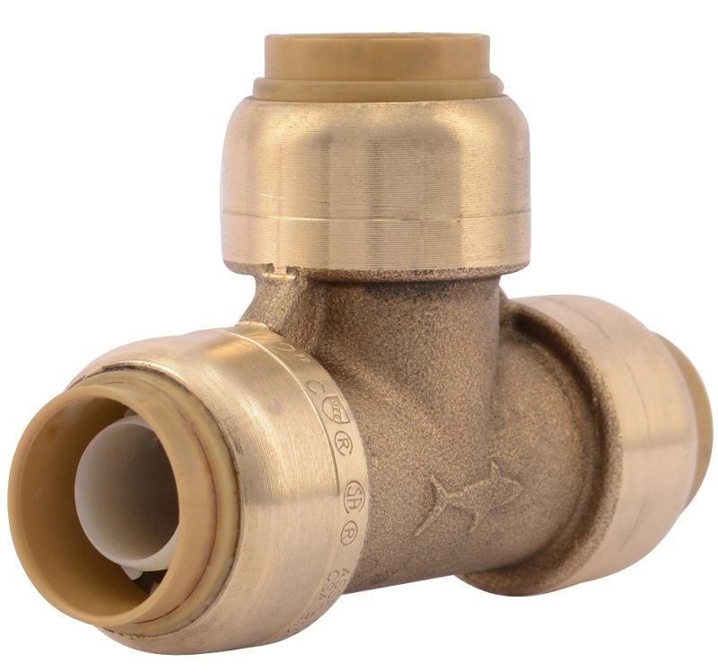 TEE PUSH FIT DZR BRASS 1/2IN  